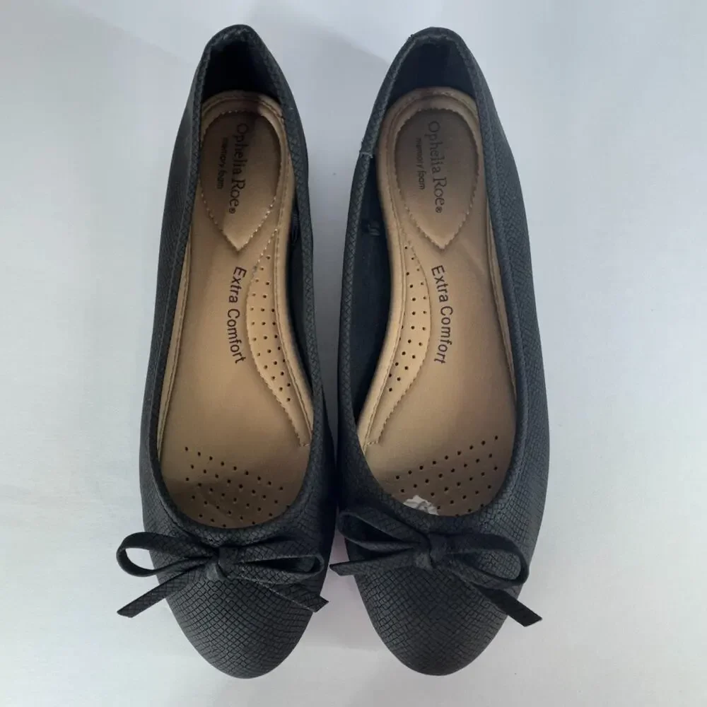 Ophelia Roe Chris Black Flats Women Size 8.5 Memory Foam Extra Comfort Ballet - Picture 4 of 12